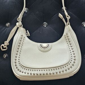 Brighton White Studded Shoulder Bag
